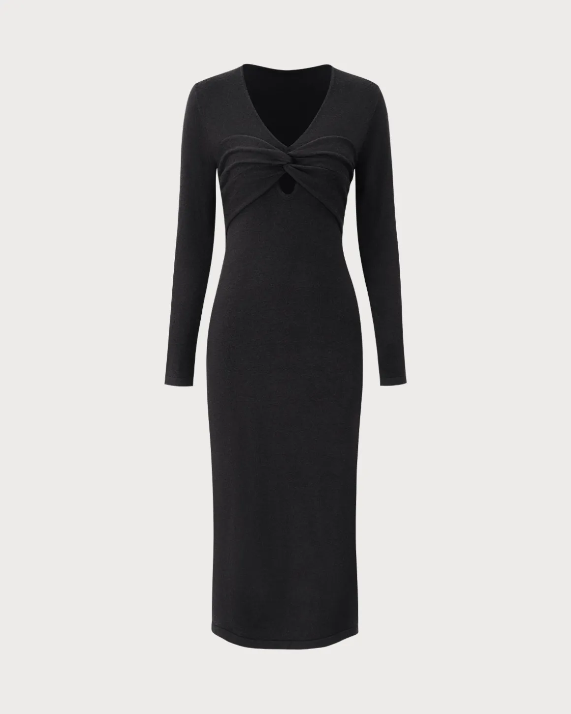 Black V Neck Cut Out Bodycon Sweater Dress