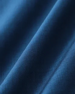 Blue Boat Neck Button Pocket Midi Dress