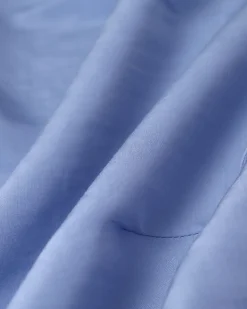 Blue Cowl Sleeve Button Shirt