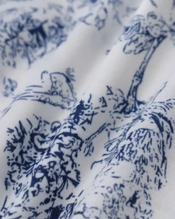 Blue Floral Boat Neck Sleeveless Mini Dress