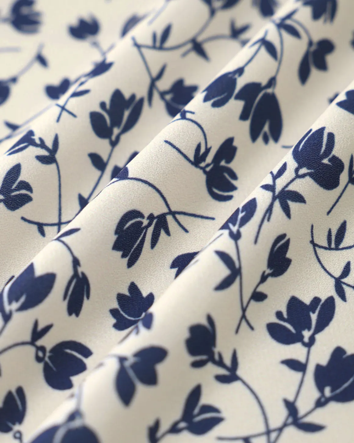 Blue Floral High-waisted Wrap Midi Skirt