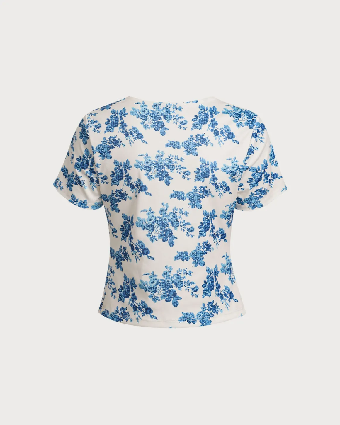 Blue Floral Short Sleeve T-Shirt