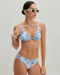 Blue Floral Underwire Bikini Set