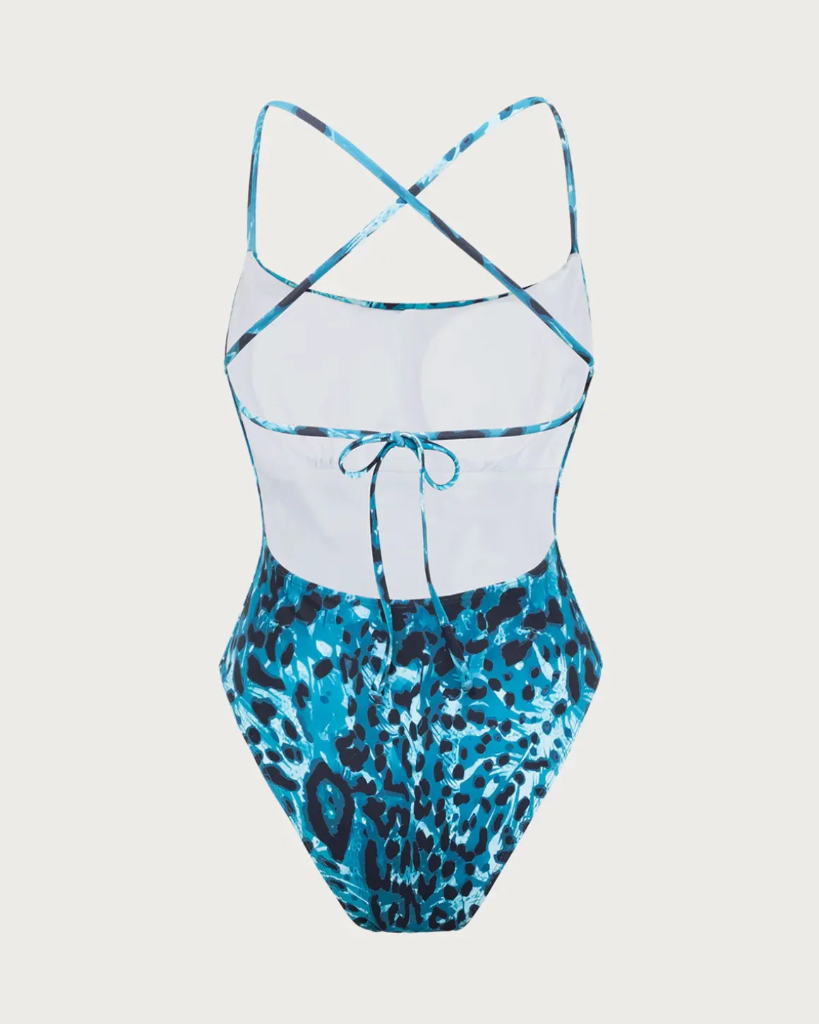 Blue Leopard Print One-Piece Swimsuit