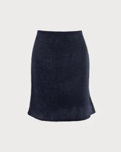 Blue Mermaid Zipper Mini Skirt