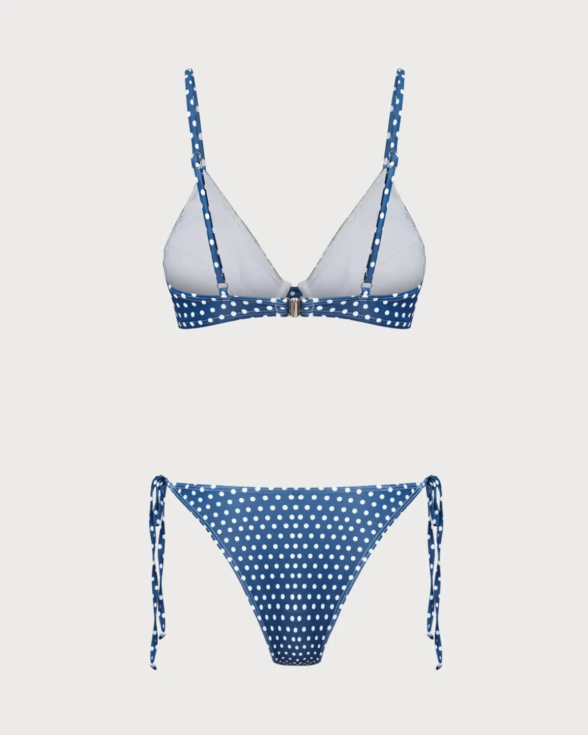 Blue Polka Dot Underwire Bikini Set