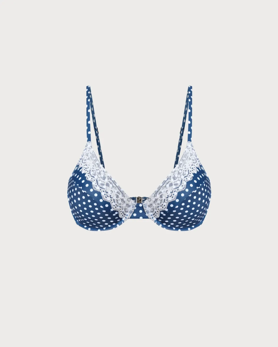 Blue Polka Dot Underwire Bikini Set