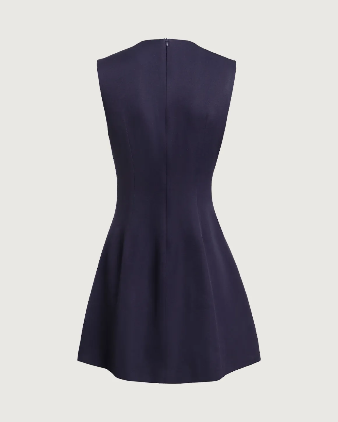 Blue Round Neck Sleeveless A-Line Mini Dress