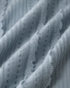 Blue Scoop Neck Crochet Tank Top