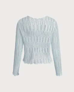 Blue Single Button Slim Cardigan
