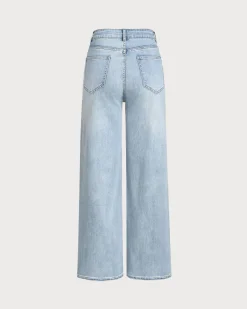 Blue Straight Sparkly Jeans