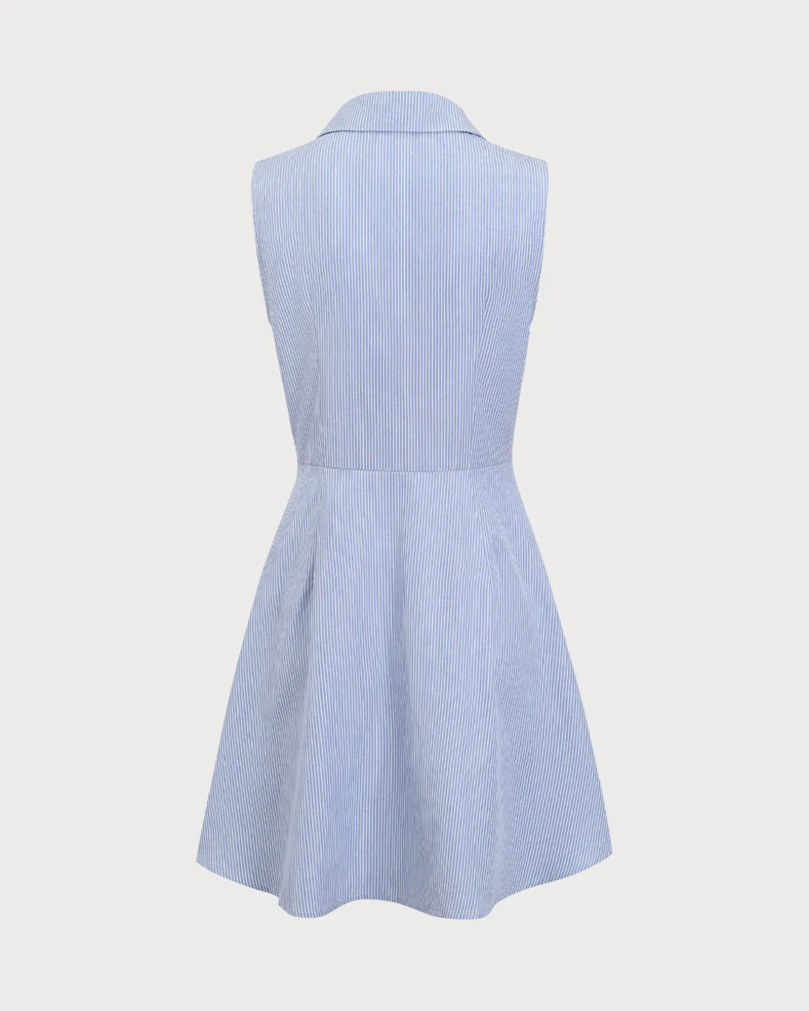Blue Striped Button Mini Dress