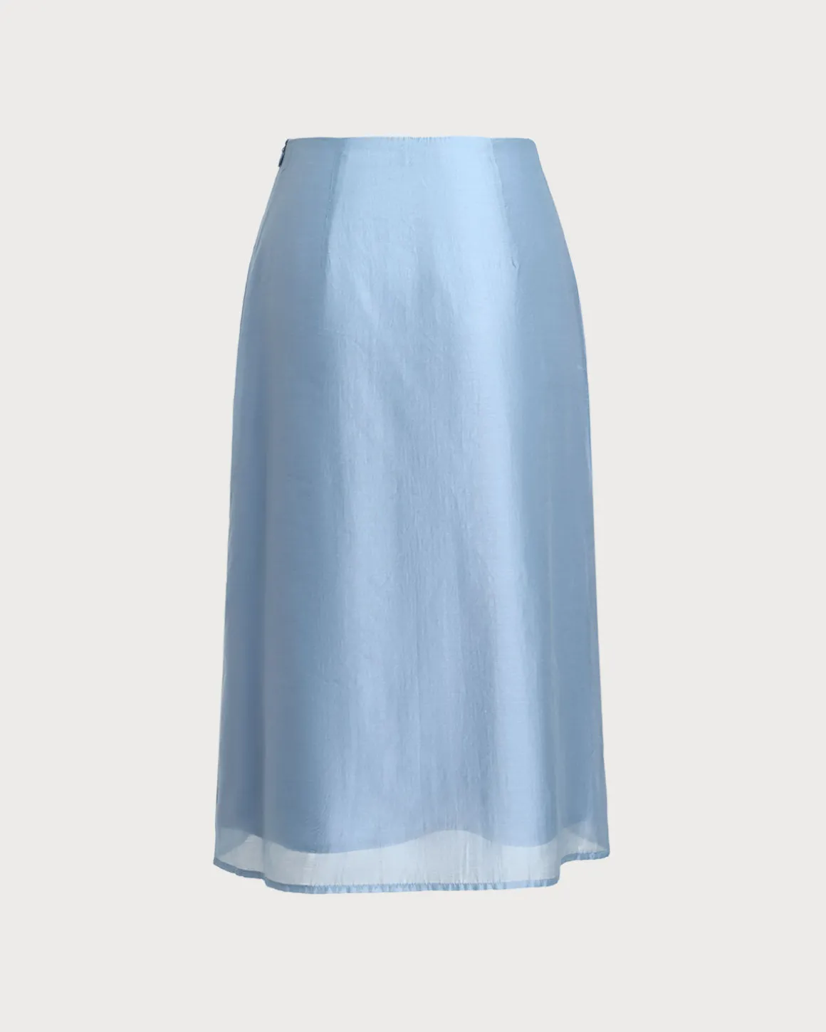 Blue Zipper A-Line Skirt