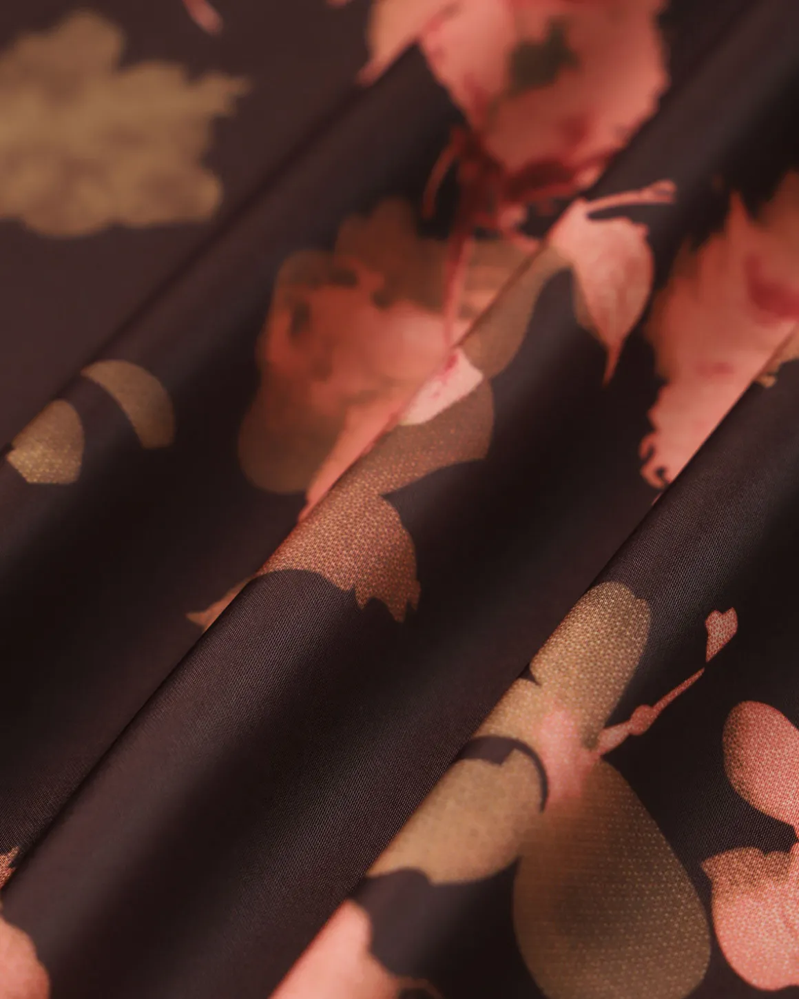 Brown Floral Straight Midi Skirt