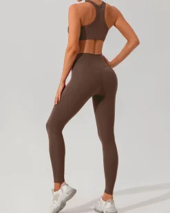 Brown I-back Yoga Tank Top