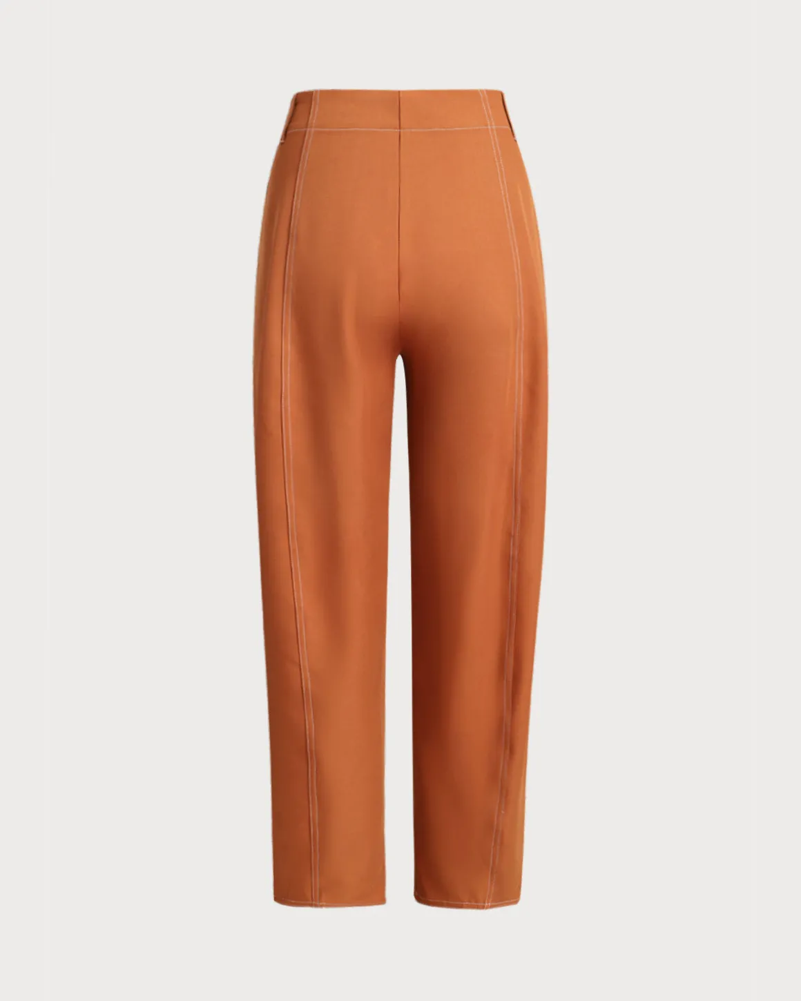 Brown Pegged Straight Pants