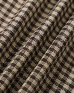 Brown Plaid Lapel Pleated Mini Dress
