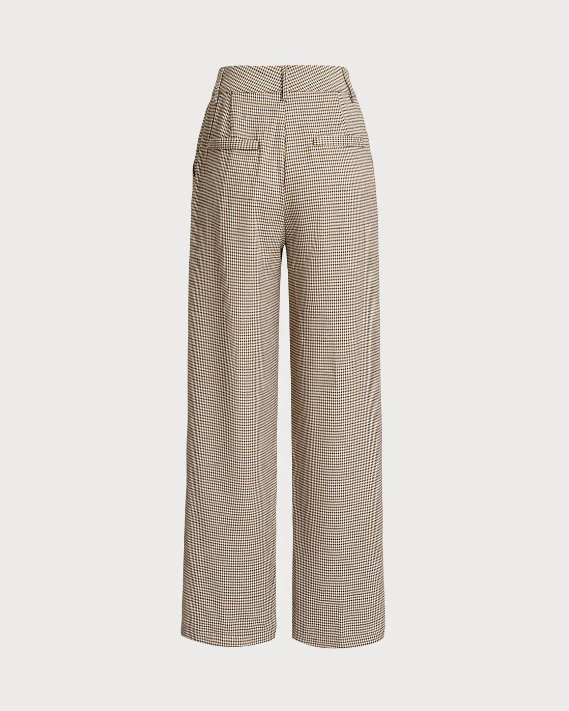 Brown Plaid Straigh Pants