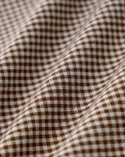 Brown Plaid Straight Mini Skirt