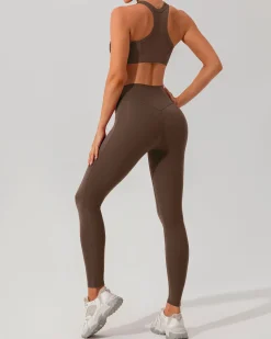 Brown Quick-drying High Waisted Yoga Leggings