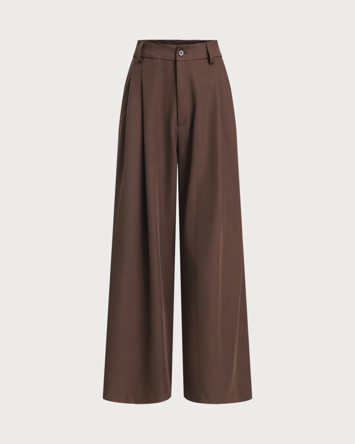 Coffee Ruched Straight Pants