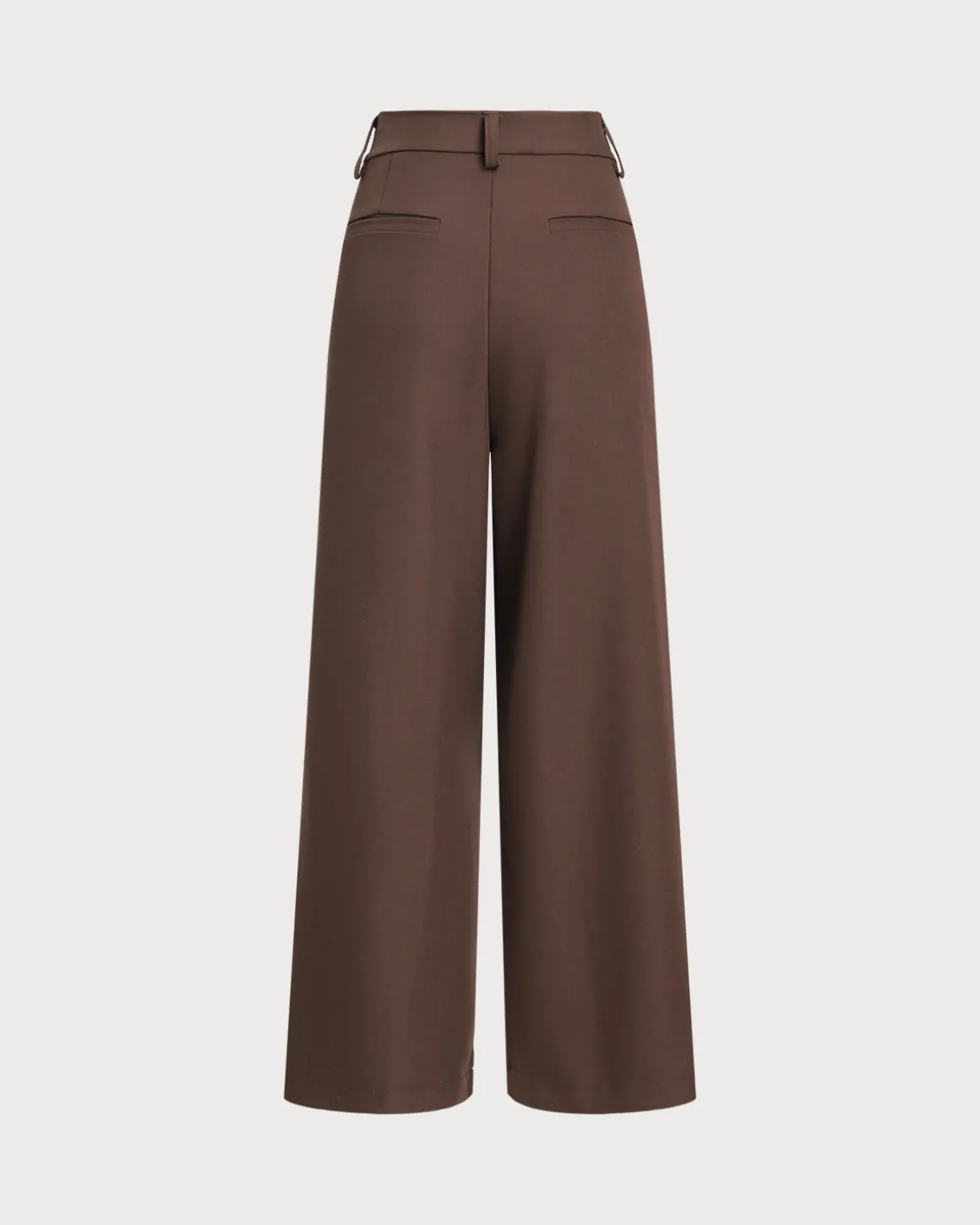 Coffee Ruched Straight Pants