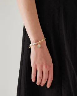 Gold Alloy Pearl Bracelet