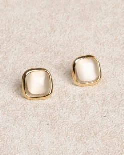 Gold Opal Earrings