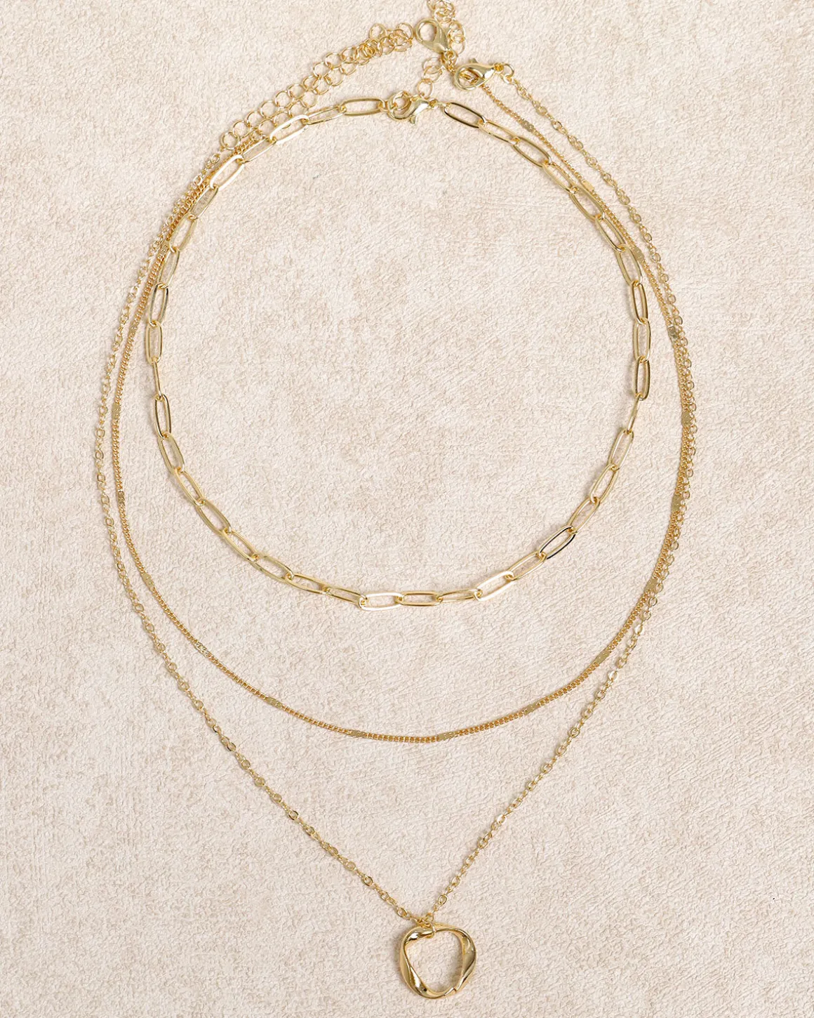 Gold Three-Layer Necklace
