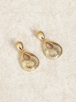 Gold Water Drops Cutout Earrings