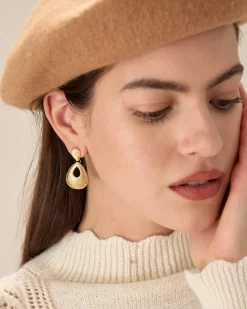 Gold Water Drops Cutout Earrings