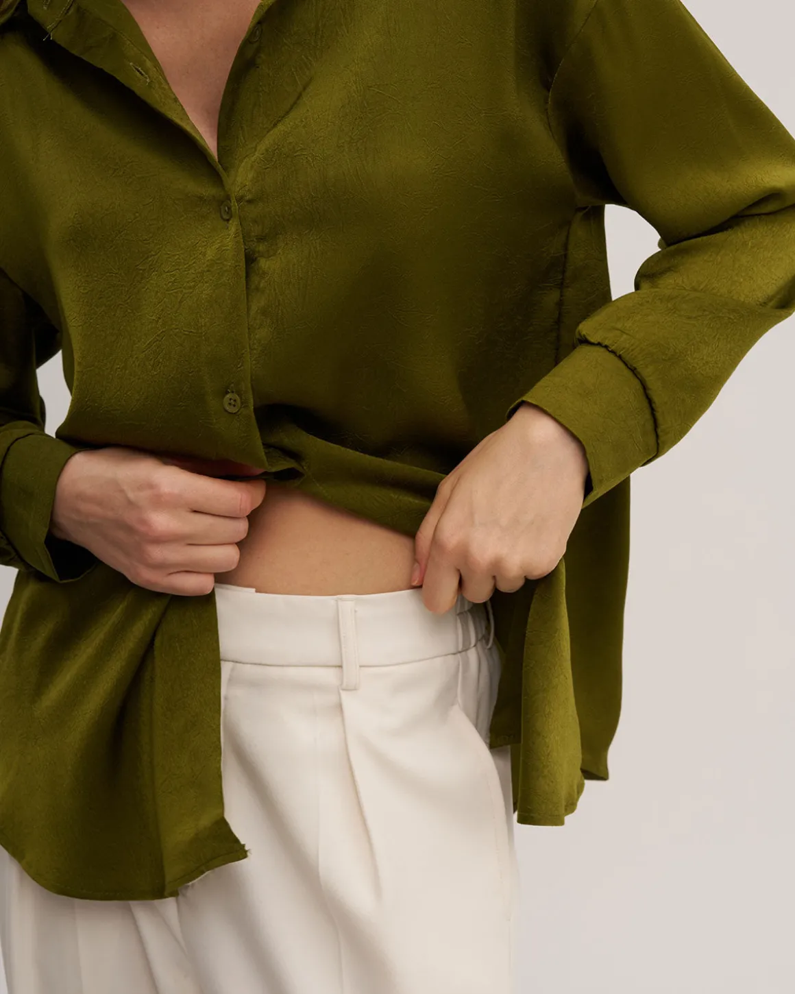 Green Button Loose Shirt