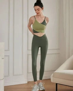 Green Contrast Camis - Medium Support