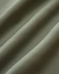 Green Elastic Waist Straight Pants
