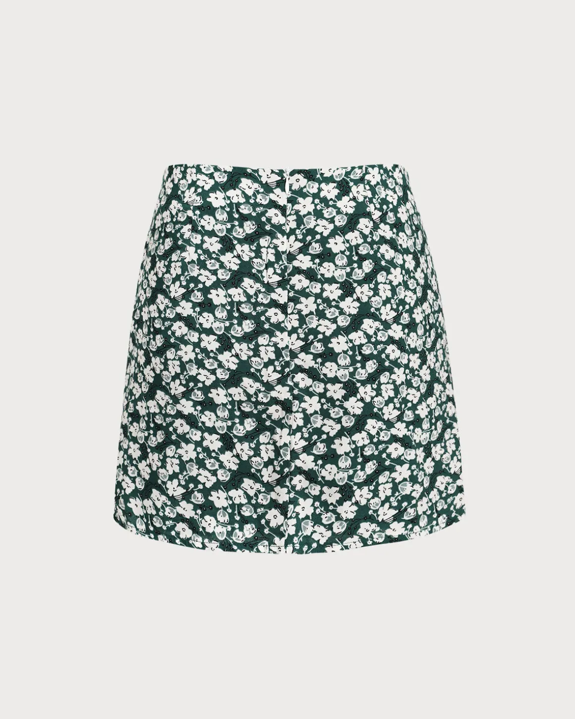 Green Floral A-line Mini Skirt