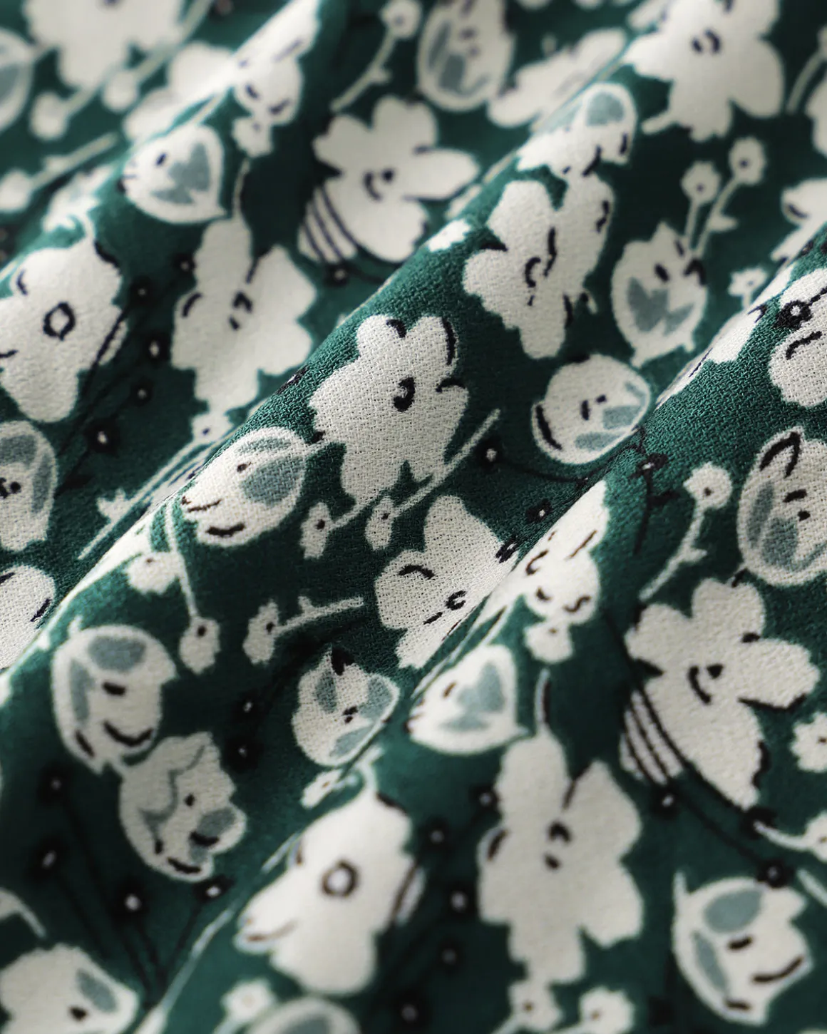 Green Floral A-line Mini Skirt
