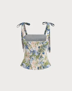 Green Floral Bohemian Camis