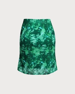 Green Floral Mermaid Skirt