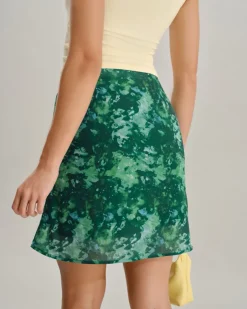 Green Floral Mermaid Skirt