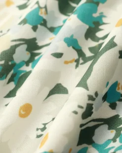 Green Floral Plant Sleeveless Mini Dress