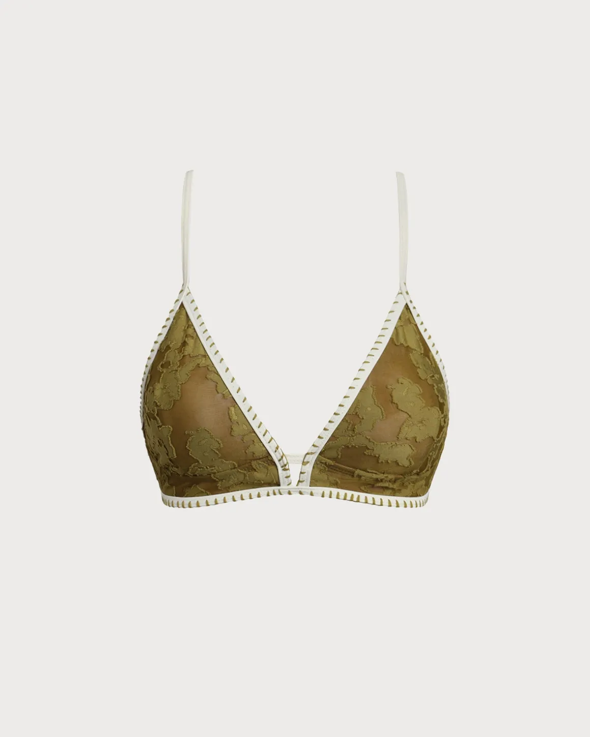 Green Floral Tie-back Triangle Bikini Set