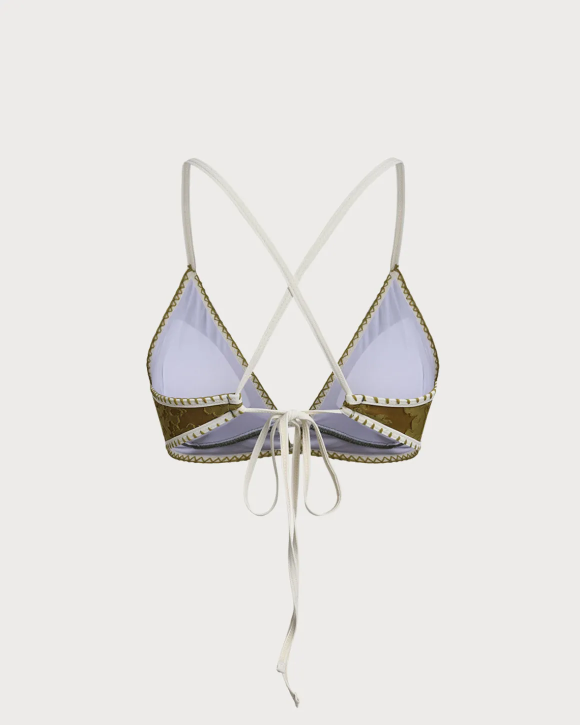 Green Floral Tie-back Triangle Bikini Set