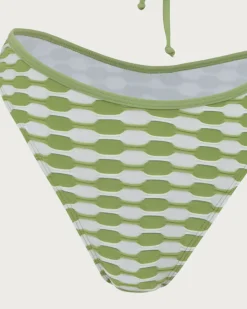 Green Geometric Halter Bikini Set