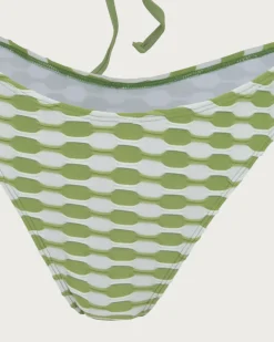 Green Knit Ring Contrast Bikini Set