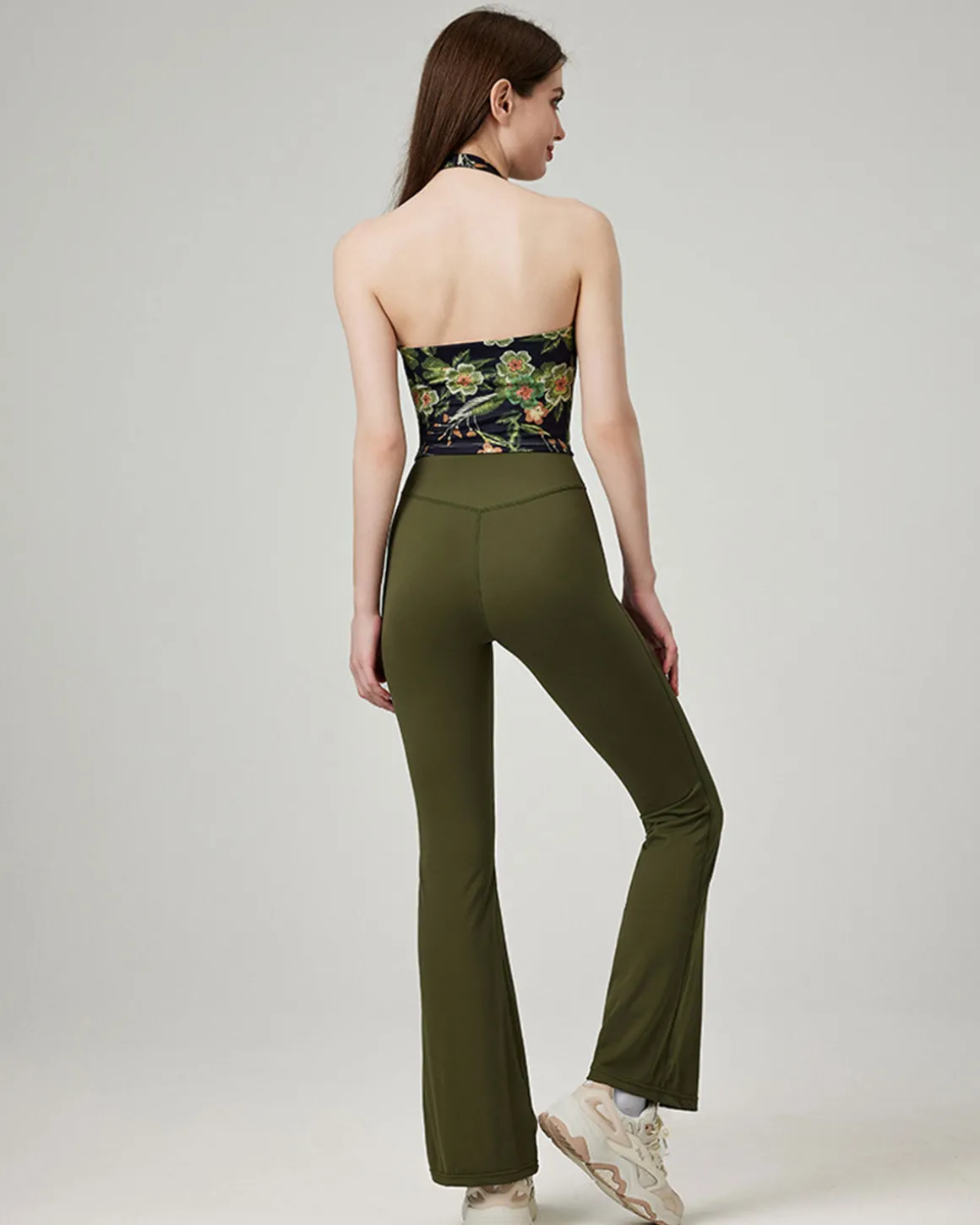 Green Natural Waisted Sleek Leggings