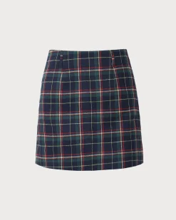 Green Plaid High-waisted Mini Skirt