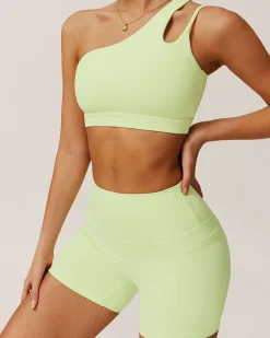Green Pocket High Waisted Yoga Shorts