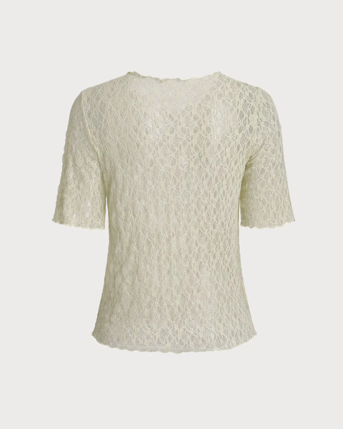 Green Round Neck Textured Half Sleeve Tee