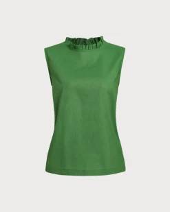 Green Ruffle Tank Top