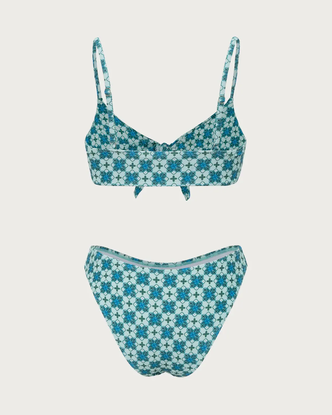 Green Twist Vintage Print Bikini Set